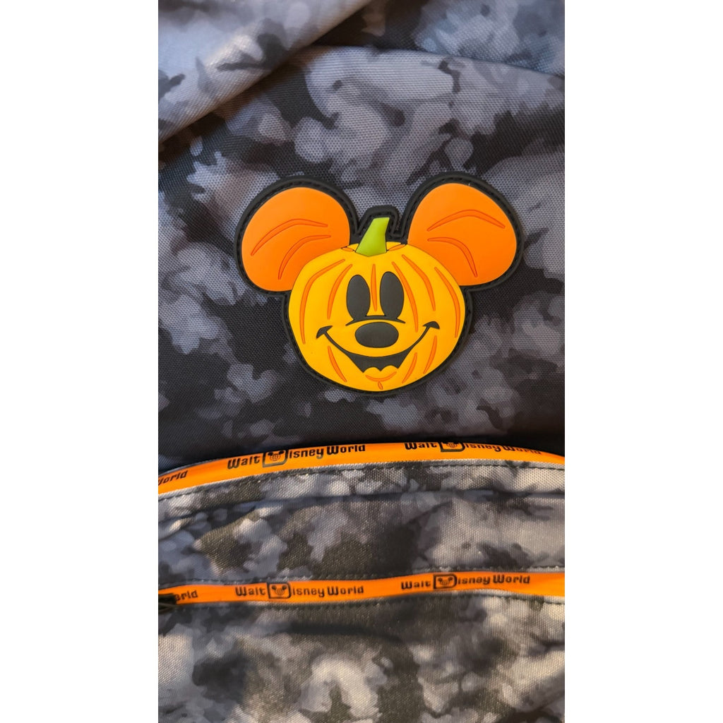 Disney Parks Mickey Mouse Halloween Pumpkin Canvas Backpack NEW