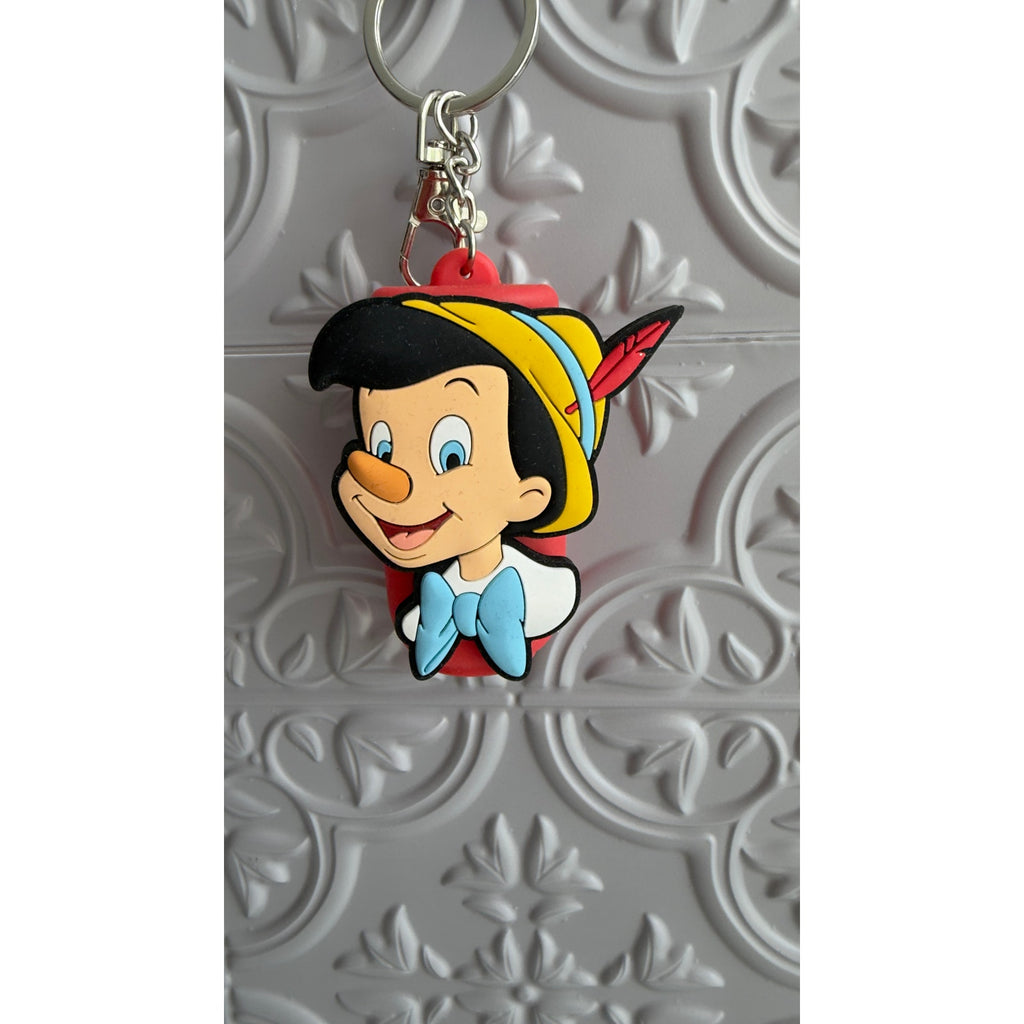 Disney Parks Pinocchio Hand Sanitizer Holder Clip Keychain NEW