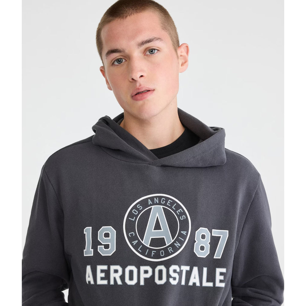 NEW Aeropostale 1987 Pullover Hoodie - Magnet Gray - Men's Large