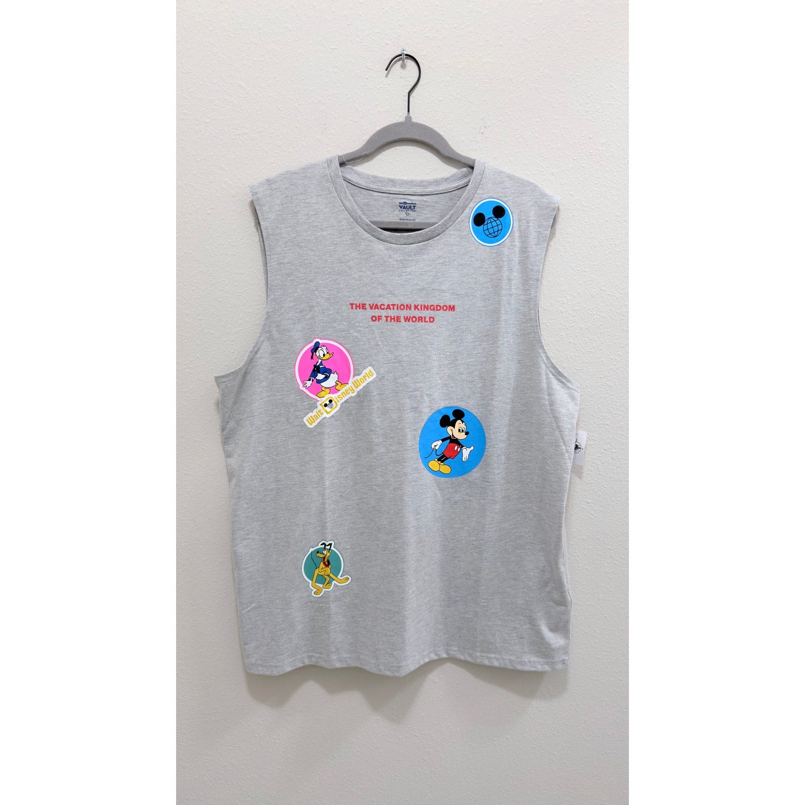 Disney Parks Vault Collection 50th Anniversary Retro Stickers Tank Top Large NWT