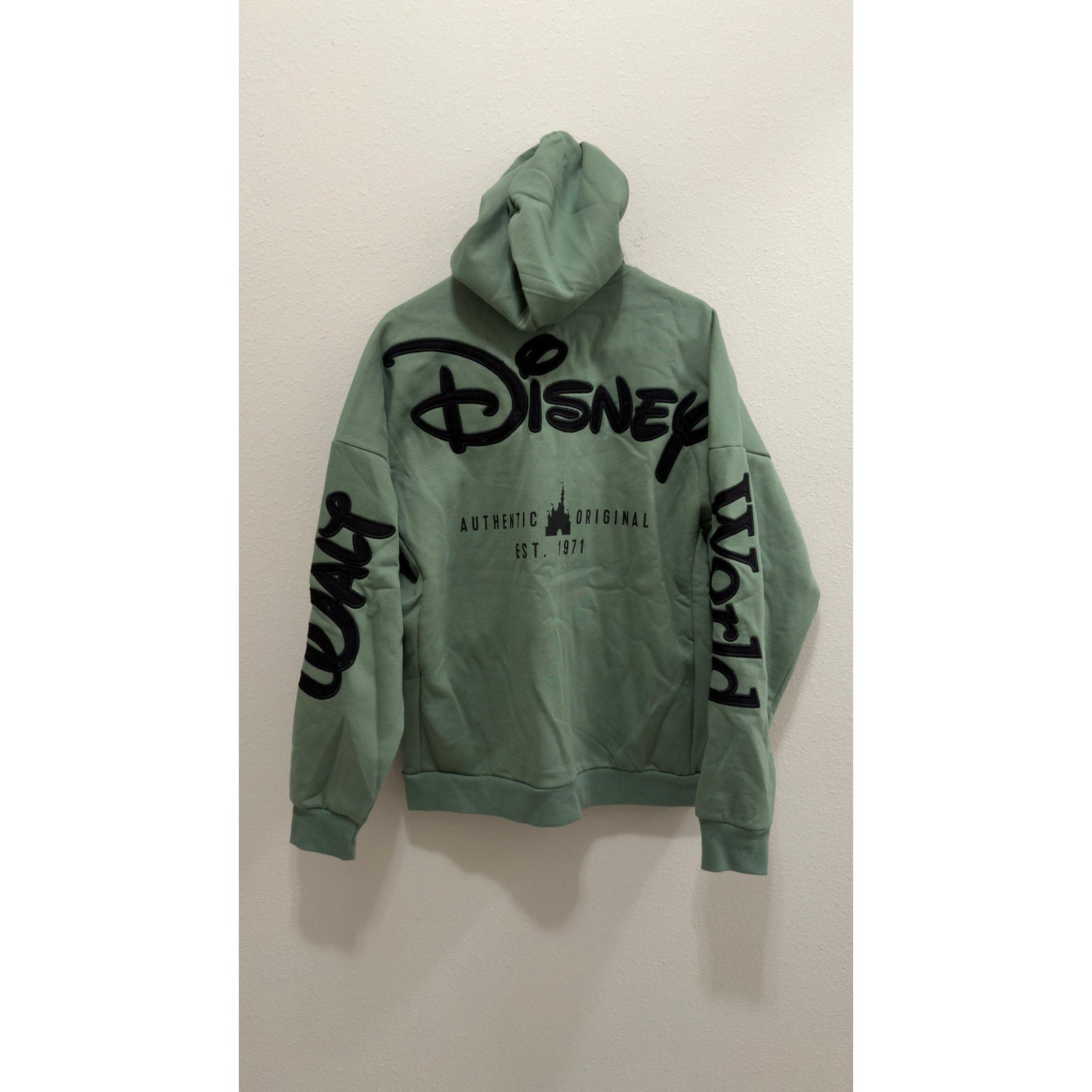 Walt Disney World Green Black Heritage Logo Full-Zip Hoodie NWT Large