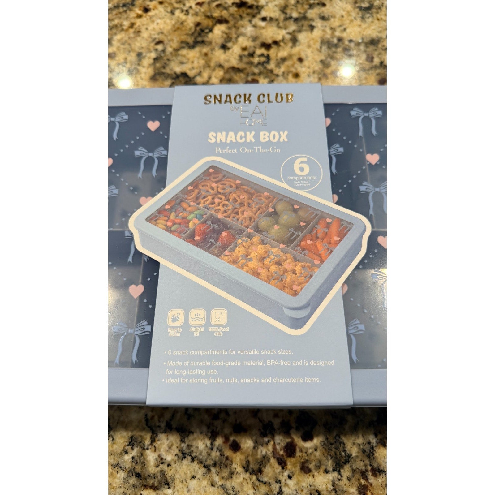 NWT Snack Club "Snackle Box" — Divided Charcuterie & Snack Container