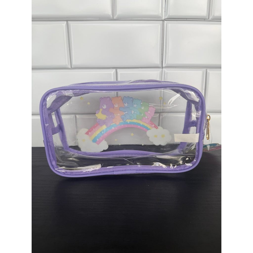 Care Bears "Rainbow Ride" Pencil Pouch - Purple - NWT