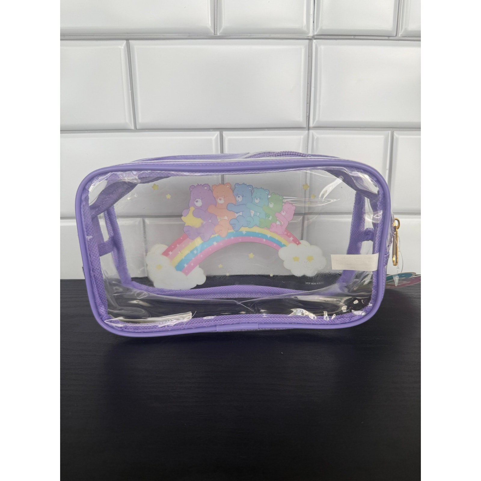 Care Bears "Rainbow Ride" Pencil Pouch - Purple - NWT