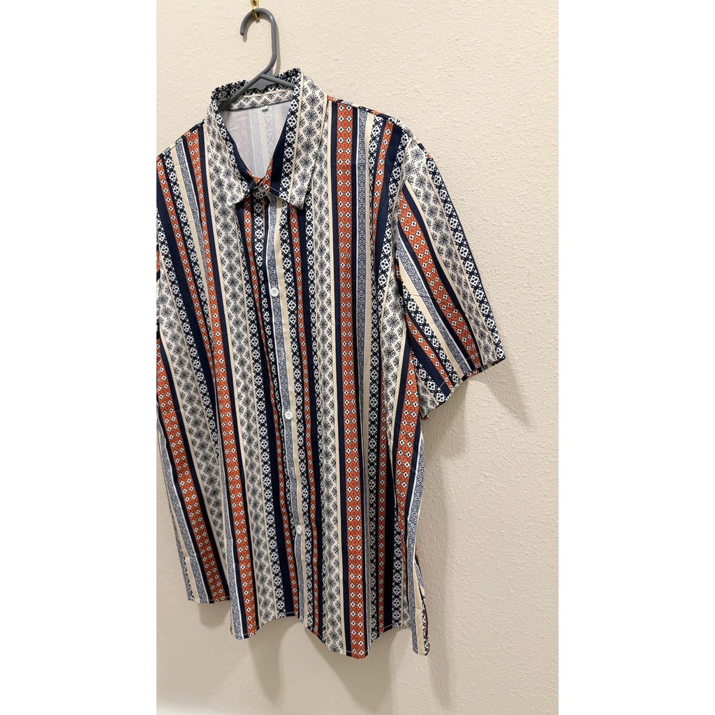Men’s Casual Short Sleeve Button-Down Shirt - Turndown Collar - NWT