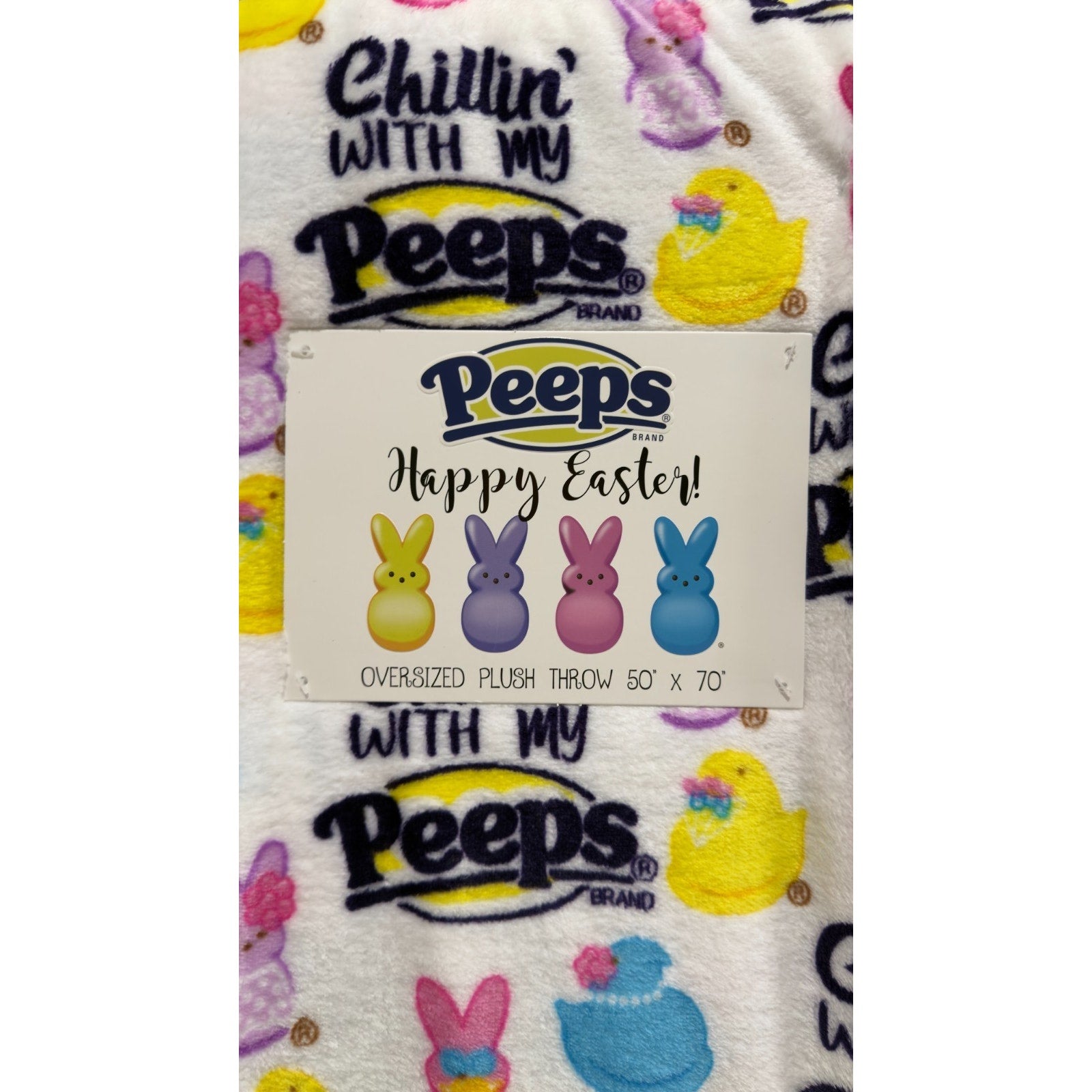 Peeps Oversized Plush Throw 50" x 70" - Peeps and Chicks - NEW