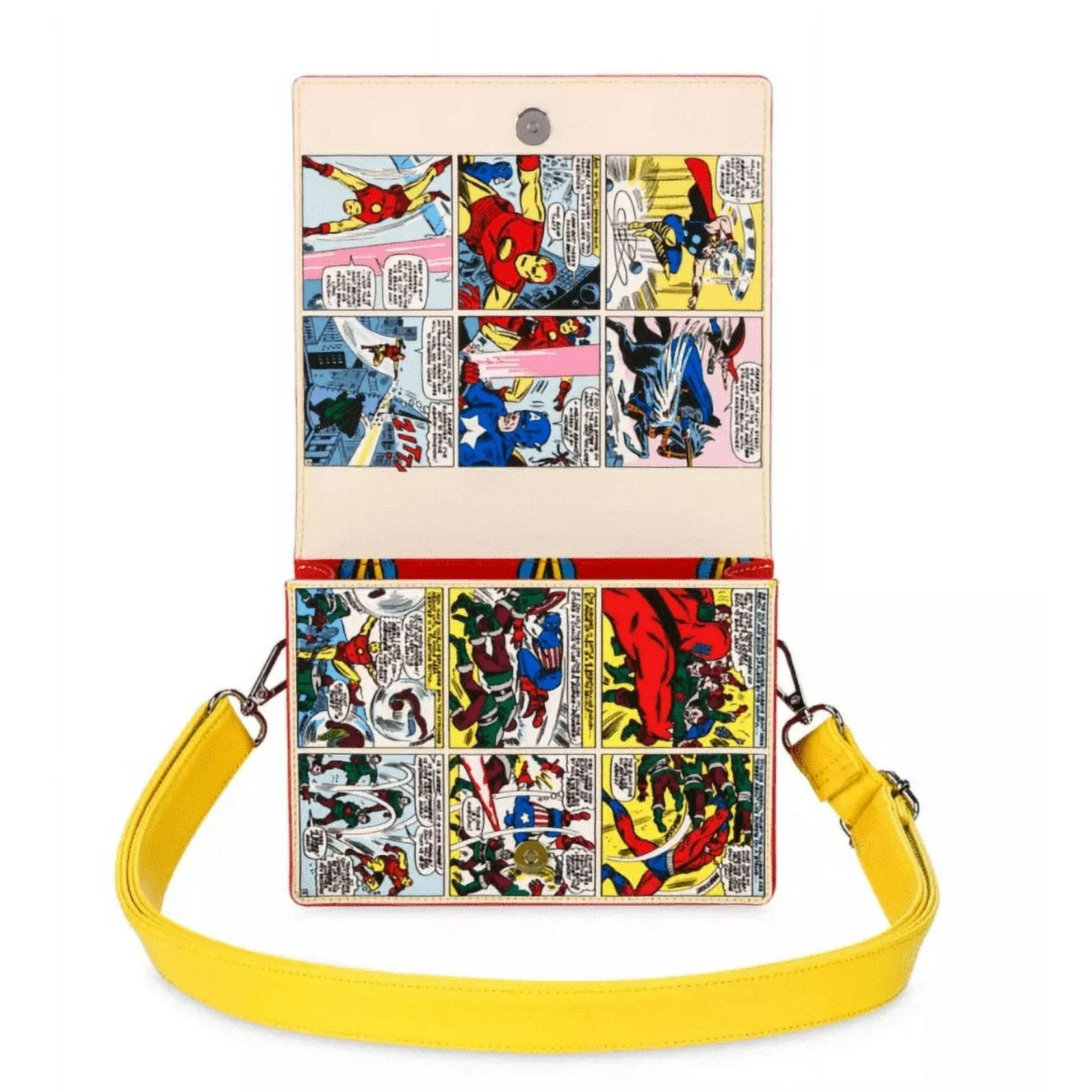NWT Disney Parks Avengers Marvel Comic Book Loungefly Crossbody Bag