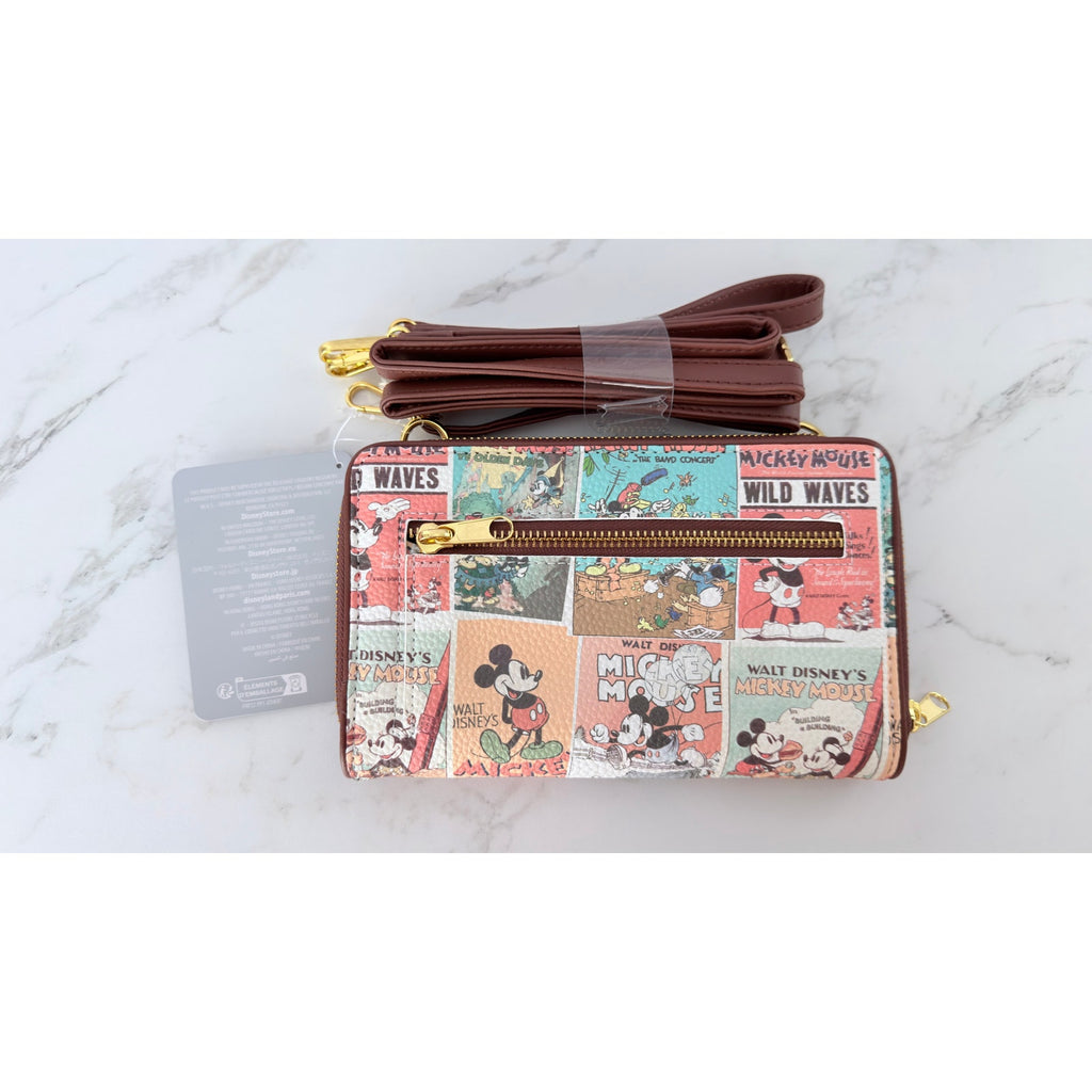 Disney Parks Mickey Mouse Retro Poster Wristlet Wallet & Crossbody