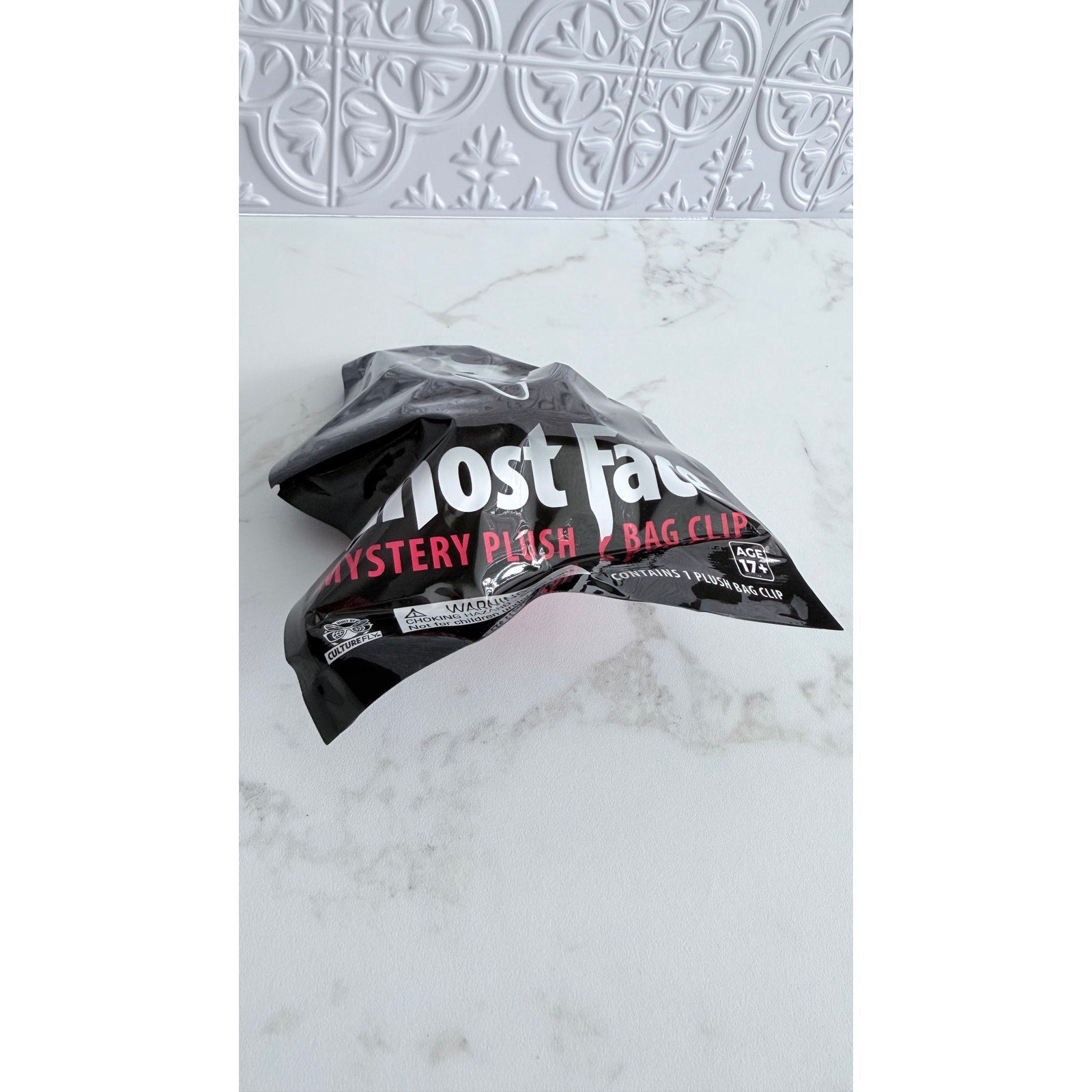 CultureFly Ghost Face Mystery Plush Bag Clip 3D Keychain SEALED