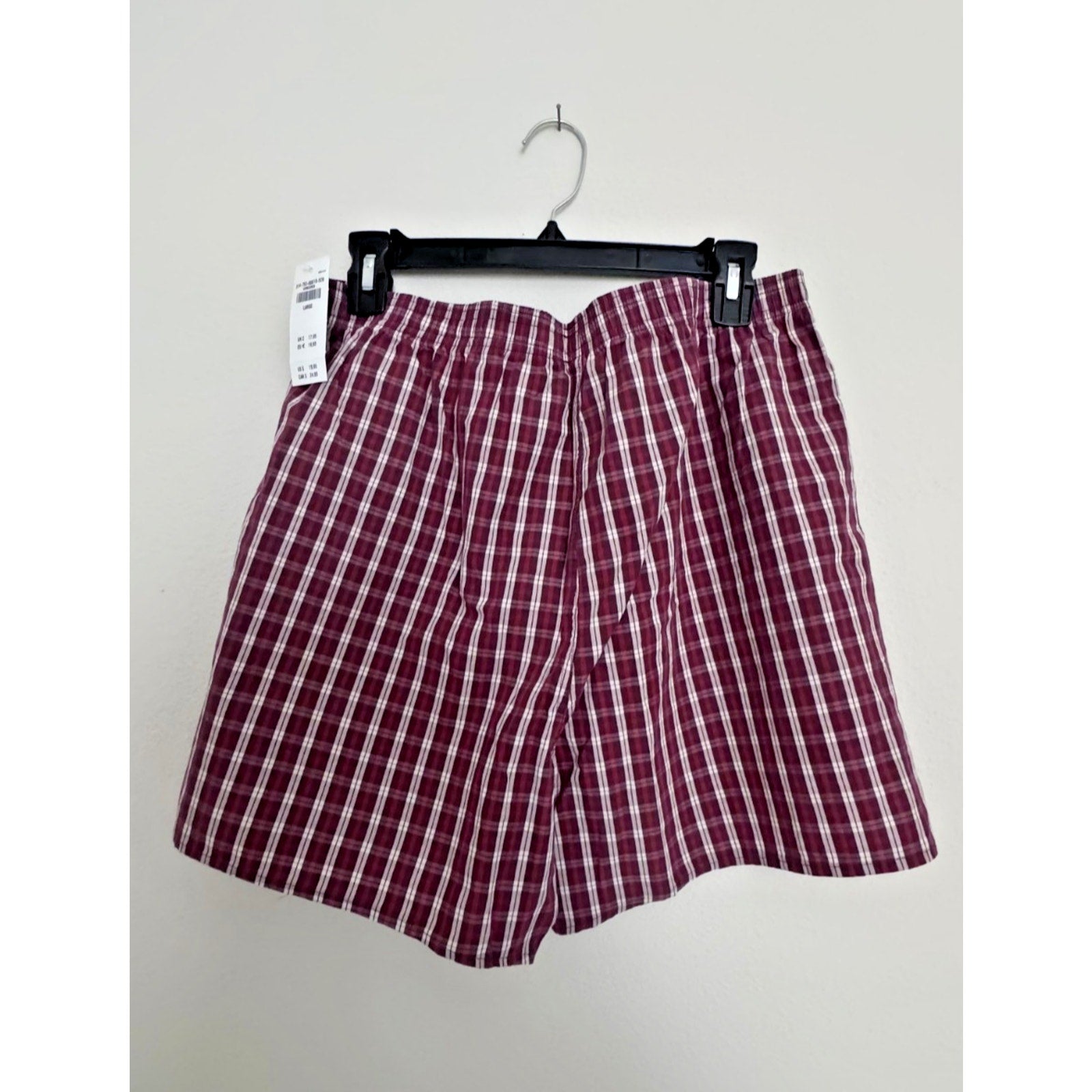 Hollister Boxer Shorts Mens Size Large Blue Plaid Jersey Knit Elastic Waist NWT